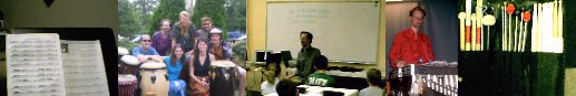 Andrew in action: teaching, performing, composing